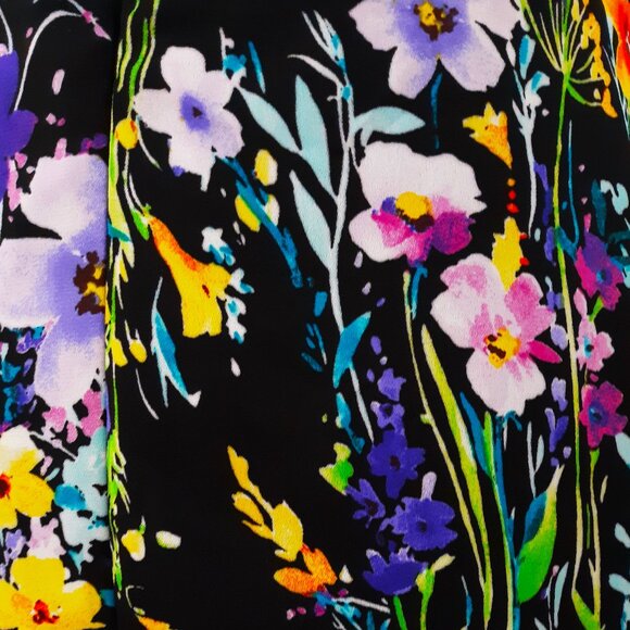 Lulus Dress Bold Romantic Floral Bloomcore Multi Purple Black Medium - Picture 5 of 6